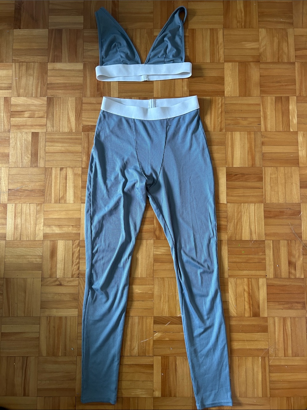 Women's Blue Set with White Waistband